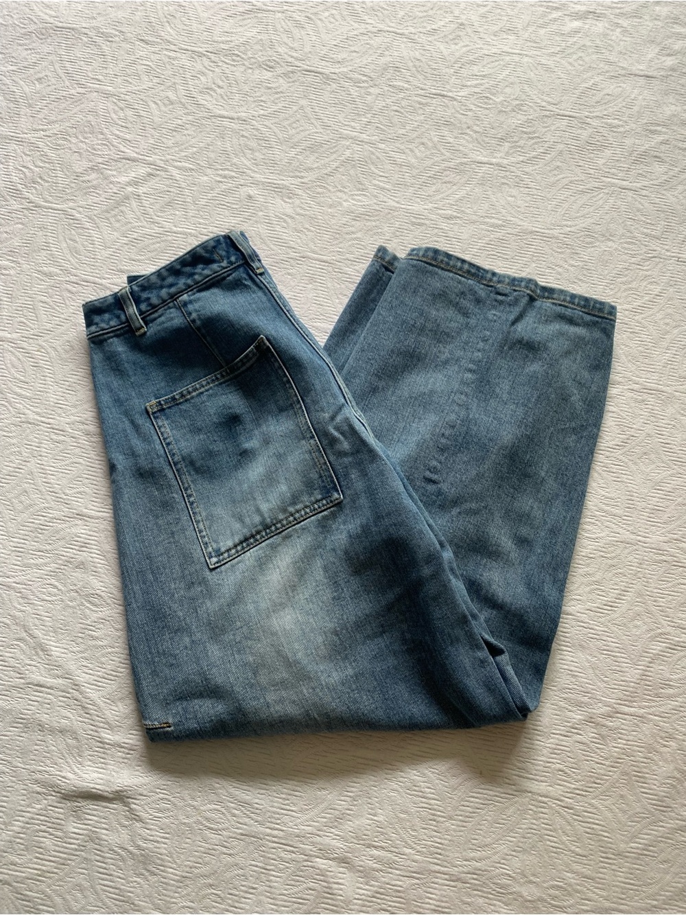 Tibi Relaxed Straight-Leg Jeans in Medium Blue
